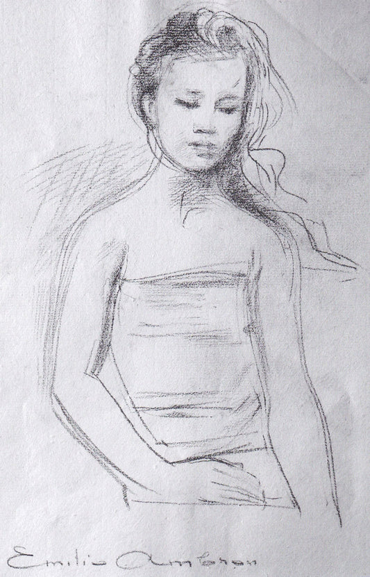 Emilio Ambron (1905–1996) - Portrait of Balinese Girl Sitting