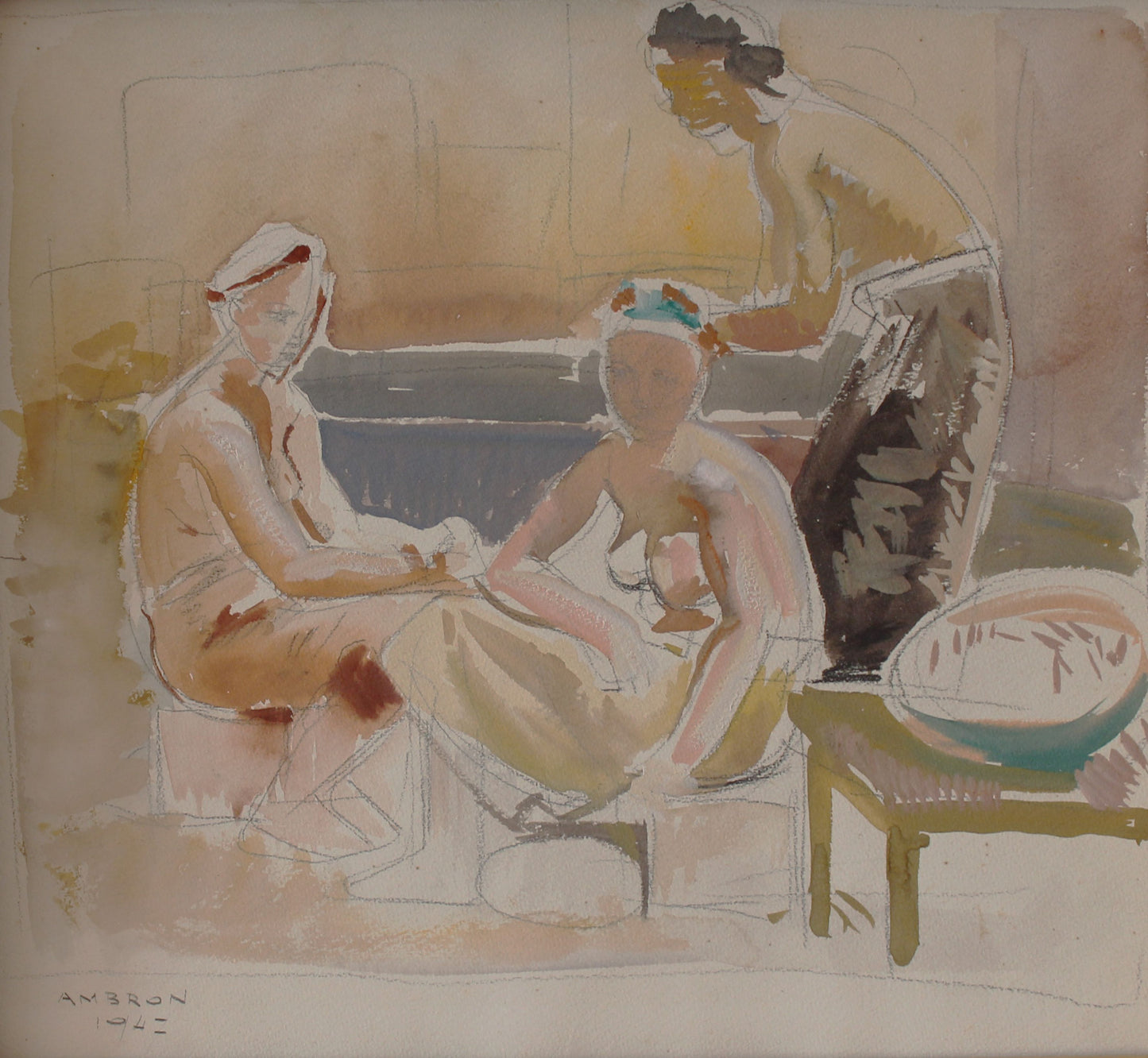 Emilio Ambron (1905–1996) -Three Balinese Dancer