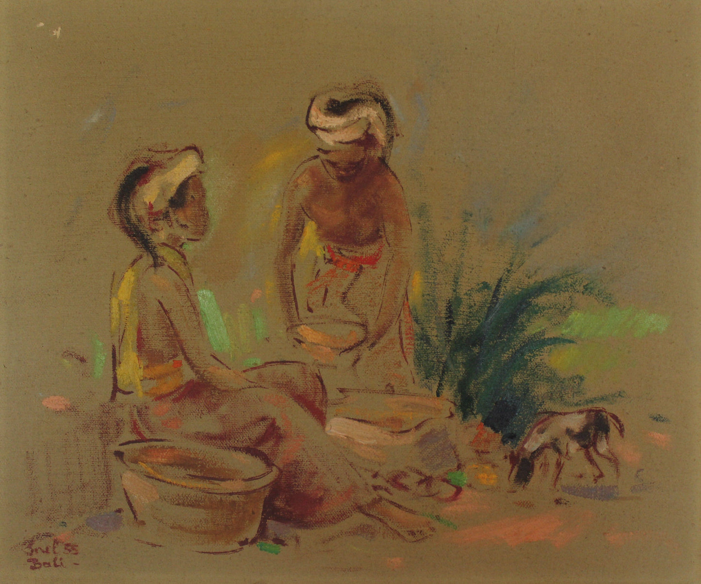 Han Snel (1925-1998)- Two Balinese Sitting