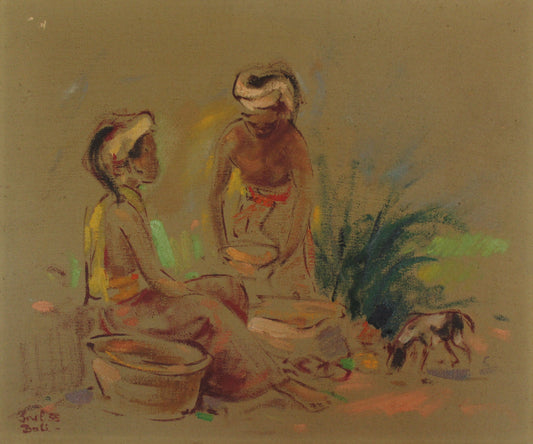 Han Snel (1925-1998)- Two Balinese Sitting